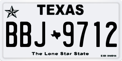 TX license plate BBJ9712