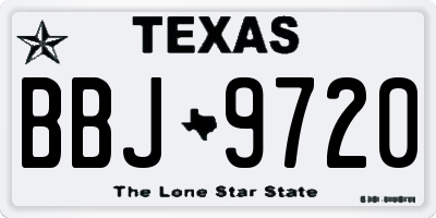 TX license plate BBJ9720