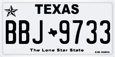 TX license plate BBJ9733