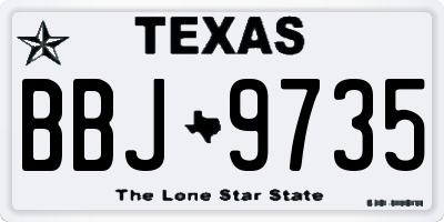 TX license plate BBJ9735