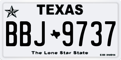 TX license plate BBJ9737