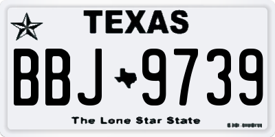 TX license plate BBJ9739