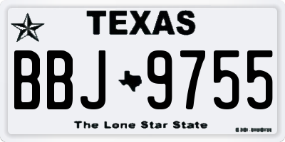 TX license plate BBJ9755