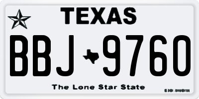 TX license plate BBJ9760