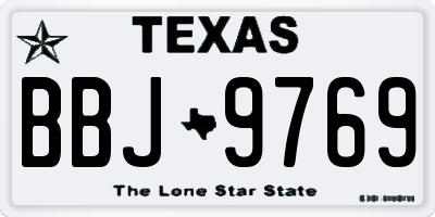 TX license plate BBJ9769