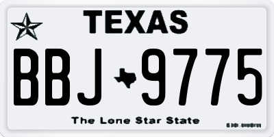 TX license plate BBJ9775