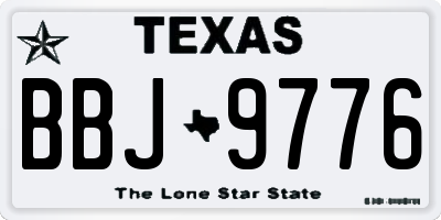 TX license plate BBJ9776