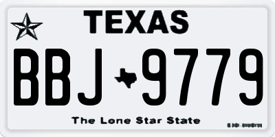 TX license plate BBJ9779