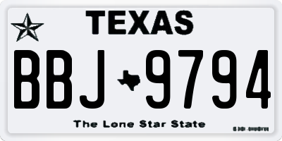TX license plate BBJ9794