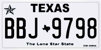 TX license plate BBJ9798