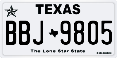 TX license plate BBJ9805