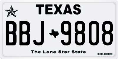 TX license plate BBJ9808