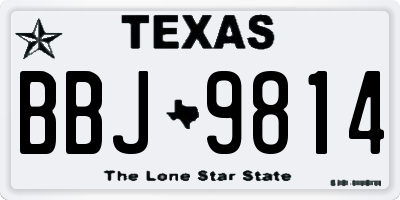 TX license plate BBJ9814