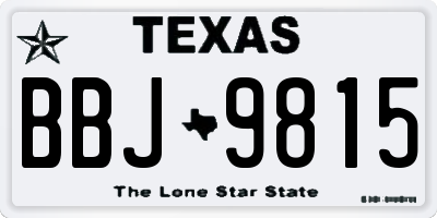 TX license plate BBJ9815