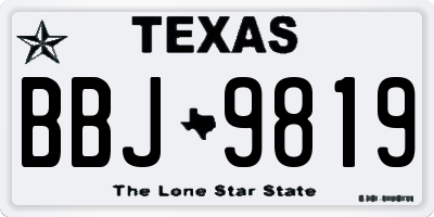 TX license plate BBJ9819