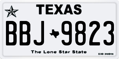 TX license plate BBJ9823