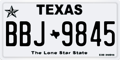 TX license plate BBJ9845