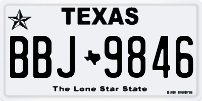 TX license plate BBJ9846