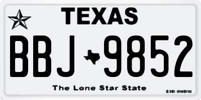 TX license plate BBJ9852
