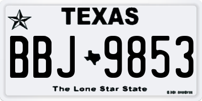 TX license plate BBJ9853