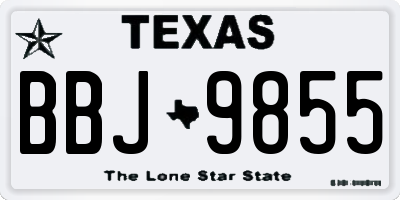 TX license plate BBJ9855