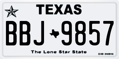 TX license plate BBJ9857