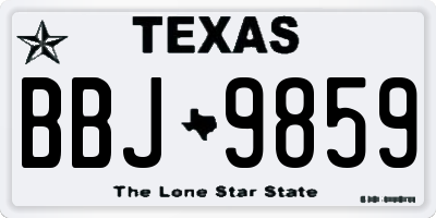 TX license plate BBJ9859