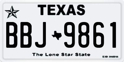 TX license plate BBJ9861