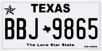 TX license plate BBJ9865