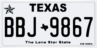 TX license plate BBJ9867