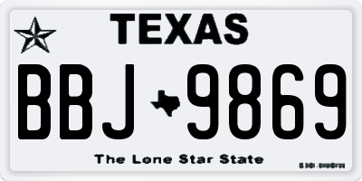 TX license plate BBJ9869