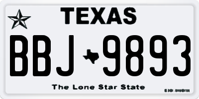 TX license plate BBJ9893