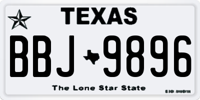 TX license plate BBJ9896