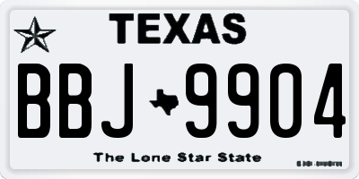 TX license plate BBJ9904