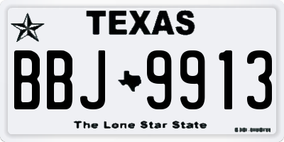 TX license plate BBJ9913