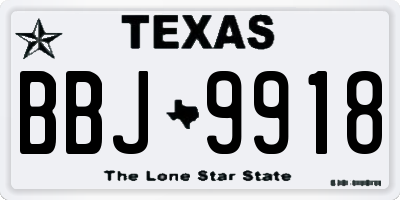 TX license plate BBJ9918