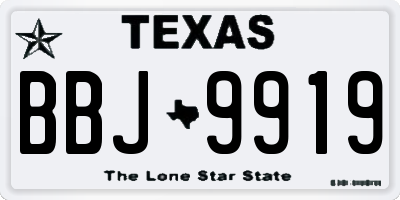 TX license plate BBJ9919