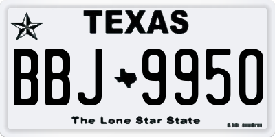 TX license plate BBJ9950