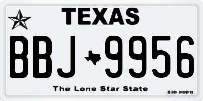 TX license plate BBJ9956