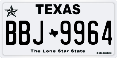 TX license plate BBJ9964