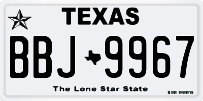 TX license plate BBJ9967
