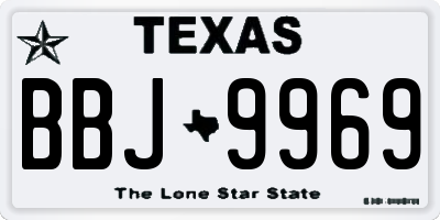 TX license plate BBJ9969