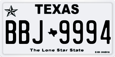 TX license plate BBJ9994