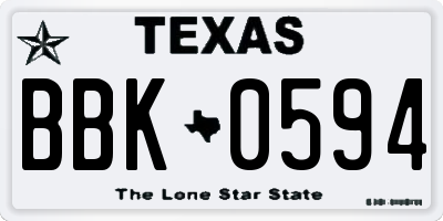 TX license plate BBK0594