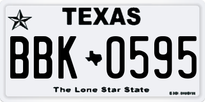 TX license plate BBK0595