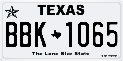 TX license plate BBK1065