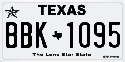 TX license plate BBK1095