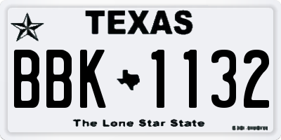 TX license plate BBK1132