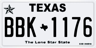 TX license plate BBK1176