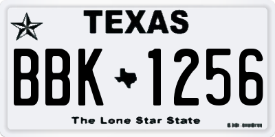 TX license plate BBK1256